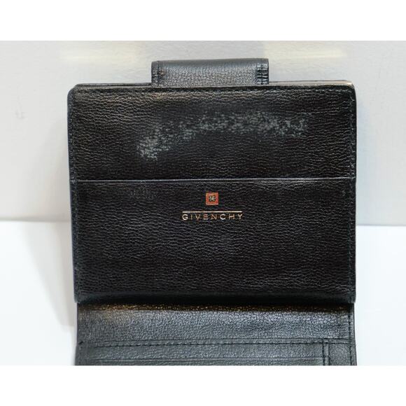 AUTHENTIC GIVENCHY COMPACT BLACK LEATHER BIFOLD WALLET 4G EMBLEM - Picture 15 of 16